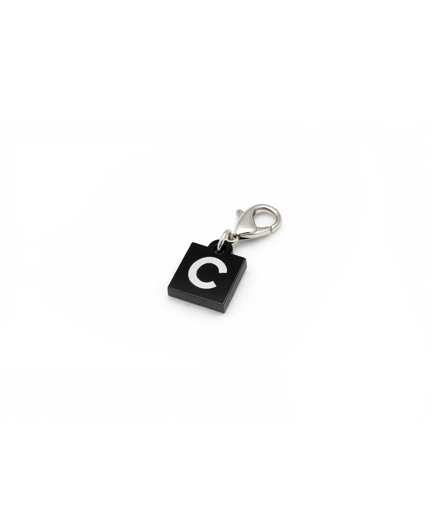 acrylic charm_square_initials_black_C