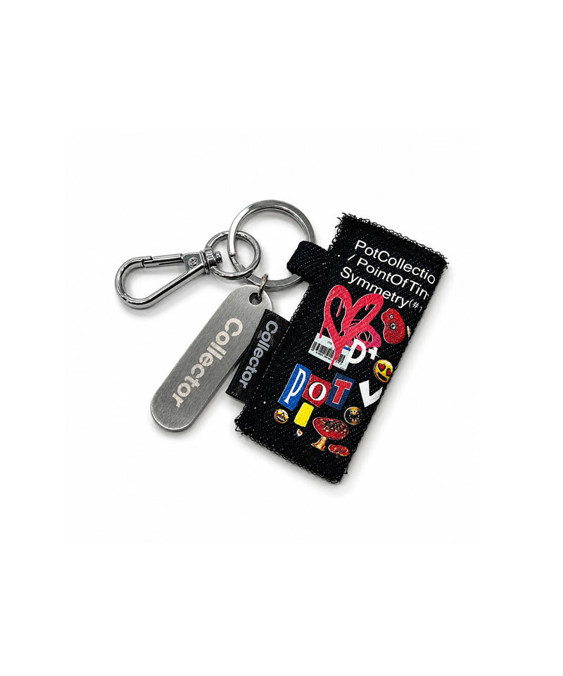 lighter keyring black denin(pattern POT)-zoom-