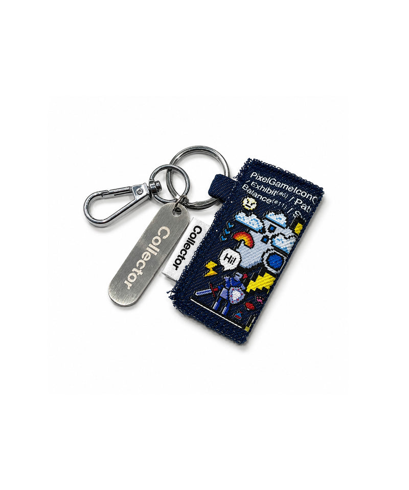 lighter keyring blue denin(pattern pixel)-zoom-