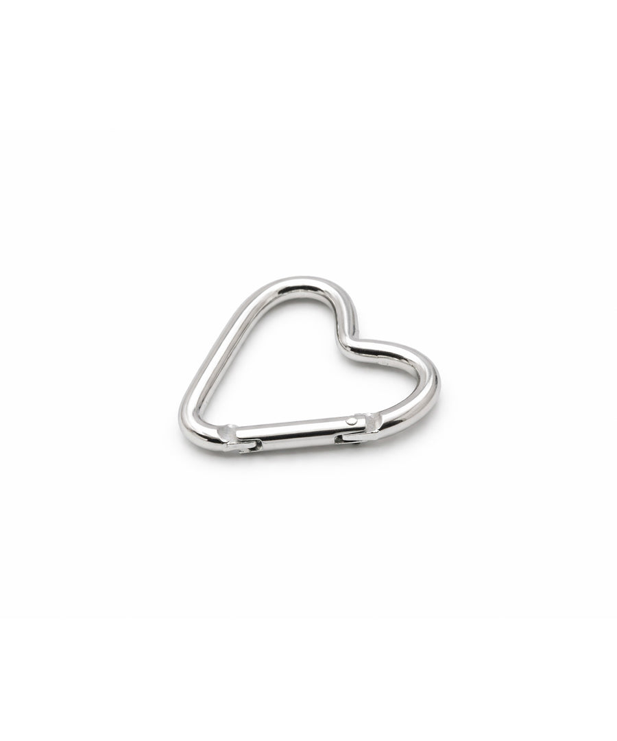 silver shape carabiner_heart